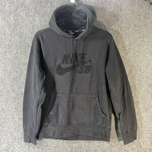 RARE Nike SB Icon Hoodie Mens Med Anthracite Tonal Logo 826433-071 MARK ON BACK